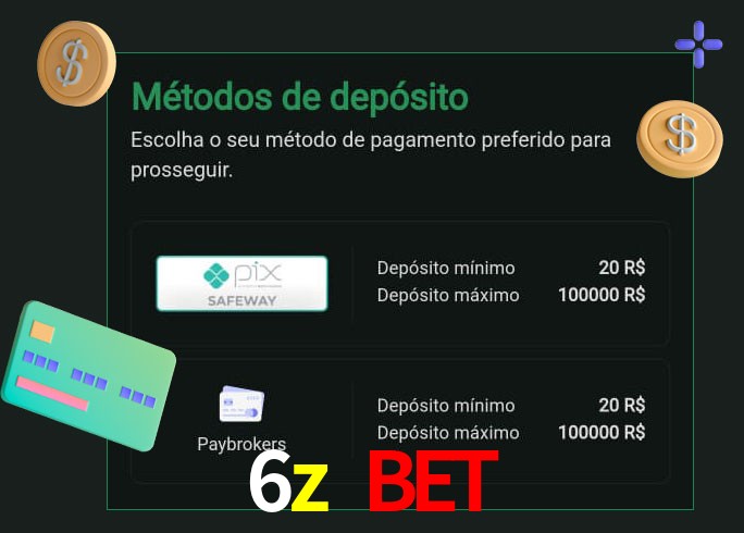 O cassino 6z bet oferece uma grande variedade de métodos de pagamento
